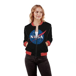 Бомбер женский NASA Краски, цвет: 3D-красный — фото 2