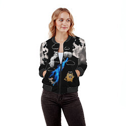 Бомбер женский Грозовой, кошак кара, цвет: 3D-черный — фото 2