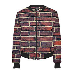 Бомбер женский Brick Wall, цвет: 3D-черный