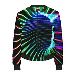 Бомбер женский Portal Fashion pattern Neon, цвет: 3D-черный