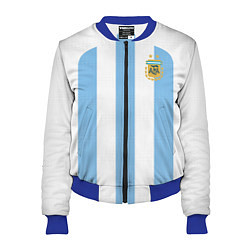 Бомбер женский Сборная Аргентины ЧМ 2022, цвет: 3D-синий