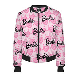 Бомбер женский Логотип Барби и розовое кружево, цвет: 3D-черный
