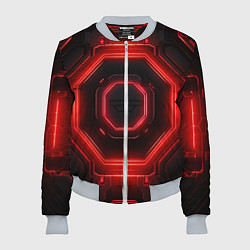 Бомбер женский Nvidia style black and red neon, цвет: 3D-меланж