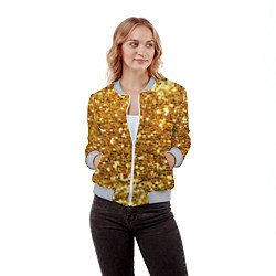 Бомбер женский Золотое мерцание, цвет: 3D-меланж — фото 2