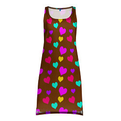 Туника женская Сердечки разноцветные, цвет: 3D-принт