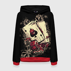 Толстовка-худи женская Карты дьявола, цвет: 3D-красный
