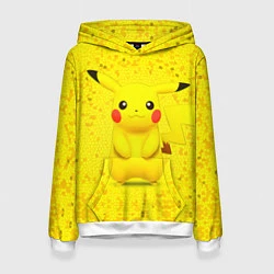 Толстовка-худи женская Pikachu, цвет: 3D-белый