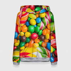 Толстовка-худи женская Сладкие конфетки, цвет: 3D-меланж
