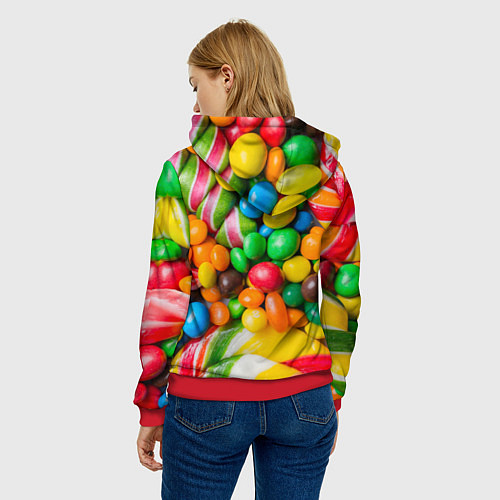 Женская толстовка Сладкие конфетки / 3D-Красный – фото 4