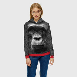 Толстовка-худи женская Взгляд, цвет: 3D-красный — фото 2