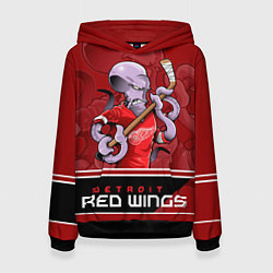 Толстовка-худи женская Detroit Red Wings, цвет: 3D-черный