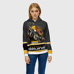 Толстовка-худи женская Boston Bruins, цвет: 3D-белый — фото 2