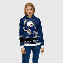 Толстовка-худи женская Toronto Maple Leafs, цвет: 3D-белый — фото 2