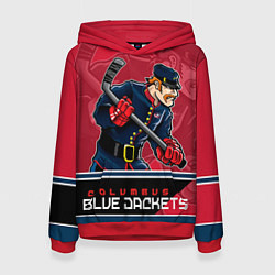 Толстовка-худи женская Columbus Blue Jackets, цвет: 3D-красный