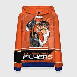 Толстовка-худи женская Philadelphia Flyers, цвет: 3D-синий