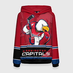 Толстовка-худи женская Washington Capitals, цвет: 3D-черный