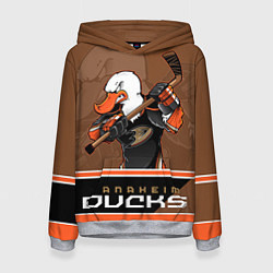 Толстовка-худи женская Anaheim Ducks, цвет: 3D-меланж