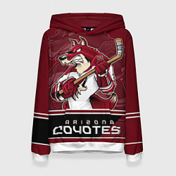 Толстовка-худи женская Arizona Coyotes, цвет: 3D-белый