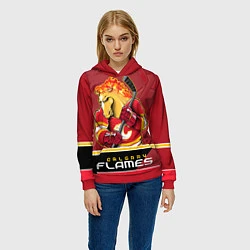 Толстовка-худи женская Calgary Flames, цвет: 3D-красный — фото 2