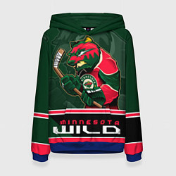 Толстовка-худи женская Minnesota Wild, цвет: 3D-синий