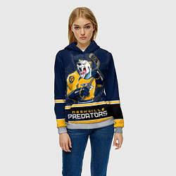 Толстовка-худи женская Nashville Predators, цвет: 3D-меланж — фото 2