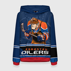 Толстовка-худи женская Edmonton Oilers, цвет: 3D-красный