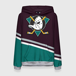 Толстовка-худи женская Anaheim Ducks, цвет: 3D-меланж