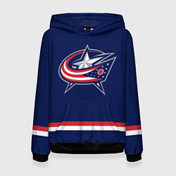 Толстовка-худи женская Columbus Blue Jackets, цвет: 3D-черный