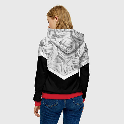Женская толстовка Розы / 3D-Красный – фото 4