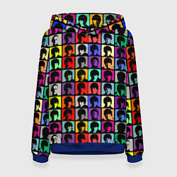 Толстовка-худи женская The Beatles: pop-art, цвет: 3D-синий