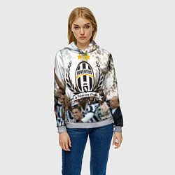 Толстовка-худи женская Juventus5, цвет: 3D-меланж — фото 2