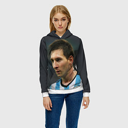Толстовка-худи женская Leo Messi, цвет: 3D-белый — фото 2