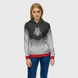 Толстовка-худи женская G2 Esports Uniform, цвет: 3D-красный — фото 2