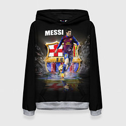 Толстовка-худи женская Messi FCB, цвет: 3D-меланж