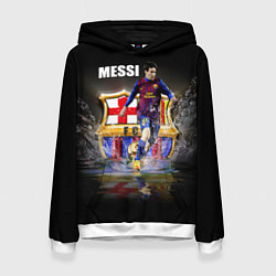 Толстовка-худи женская Messi FCB, цвет: 3D-белый