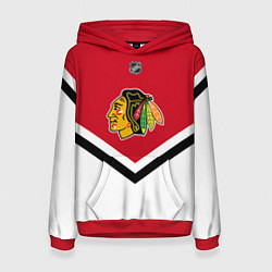 Толстовка-худи женская NHL: Chicago Blackhawks, цвет: 3D-красный