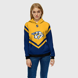 Толстовка-худи женская NHL: Nashville Predators, цвет: 3D-черный — фото 2