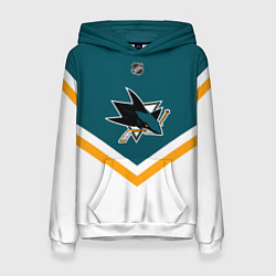 Толстовка-худи женская NHL: San Jose Sharks, цвет: 3D-белый