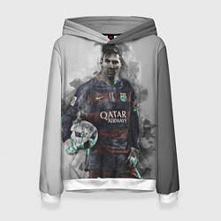 Толстовка-худи женская Lionel Messi, цвет: 3D-белый