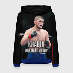 Толстовка-худи женская Хабиб Нурмагомедов, цвет: 3D-синий