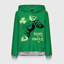 Толстовка-худи женская Ireland, Irish dance, цвет: 3D-меланж