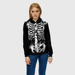 Толстовка-худи женская Floral Skeleton, цвет: 3D-черный — фото 2
