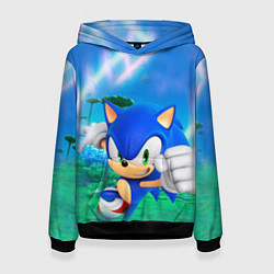 Толстовка-худи женская Sonic Boom, цвет: 3D-черный