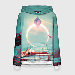 Толстовка-худи женская No Mans Sky, цвет: 3D-белый