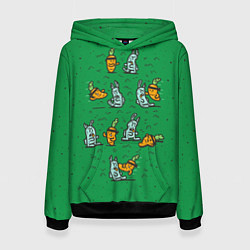 Толстовка-худи женская Боевая морковь, цвет: 3D-черный