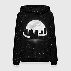 Толстовка-худи женская Лунные объятия, цвет: 3D-черный