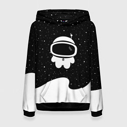 Толстовка-худи женская Маленький космонавт, цвет: 3D-черный