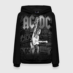 Толстовка-худи женская AC/DC: Rock You, цвет: 3D-черный