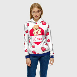 Толстовка-худи женская Юлия, цвет: 3D-синий — фото 2