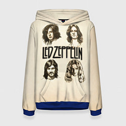 Толстовка-худи женская Led Zeppelin Guys, цвет: 3D-синий
